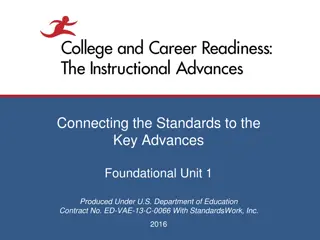 Connecting Literacy Standards to Key Advances Unit 1 Overview