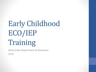 Early Childhood IEP Training Workshop Agenda