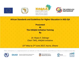 African Standards and Guidelines for Higher Education in ASG-QA Training Presentation