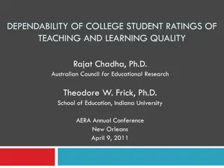 Dependability of College Student Ratings on Teaching and Learning Quality