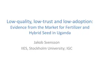 Addressing Low Adoption of Modern Agricultural Technologies in Uganda