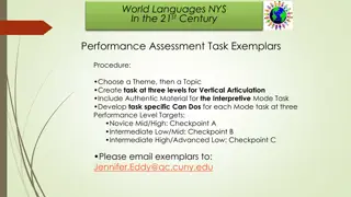 World Languages Performance Assessment Task Exemplars for NYSED