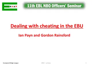 11th EBL NBO Officers Seminar 2022 - Dealing with Cheating in Bridge