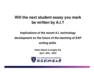 Implications of A.I. Technology on EAP Writing Skills