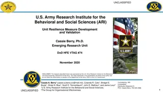 Understanding Unit Resilience in the Army: Research Insights