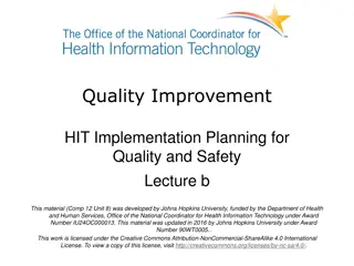 HIT Implementation Planning for Quality and Safety Lecture