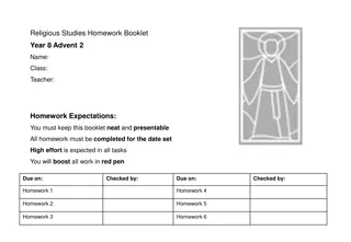 Year 8 Advent 2 Religious Studies Homework Booklet