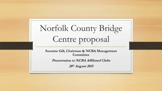 Proposal for Norfolk County Bridge Centre - Presentation to NCBA Affiliated Clubs