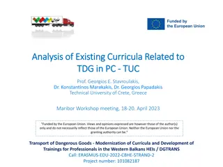 Analysis of Existing Curricula Related to Transport of Dangerous Goods in PC - TUC