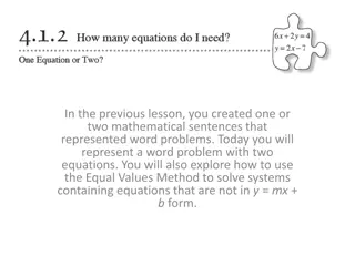 Solving Word Problems with Two Equations Using the Equal Values Method