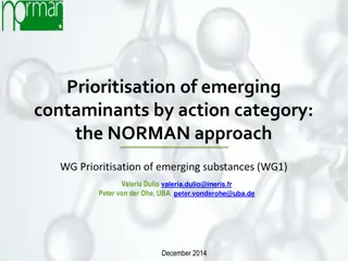 Prioritisation of Emerging Contaminants: NORMAN Approach Overview