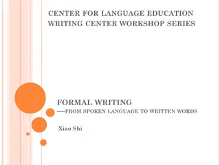 Academic Writing Workshop Series: Formal Language Techniques