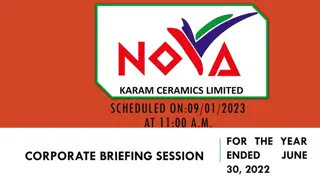 Corporate Briefing Session: Karam Ceramics Limited Highlights