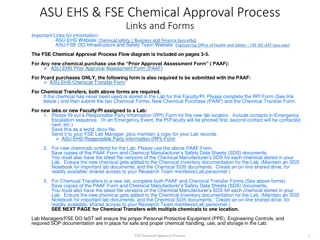 ASU EHS & FSE Chemical Approval Process Guidelines