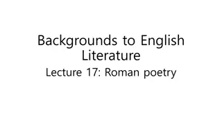 Overview of Roman Poetry and The Eclogues: A Study in Roman Literature