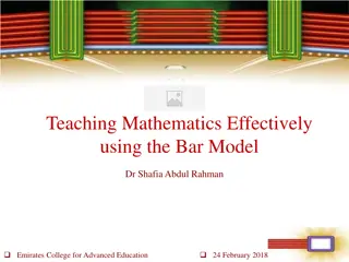 Effective Mathematics Teaching with Bar Modeling