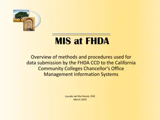 Methods and Procedures for Data Submission at FHDA