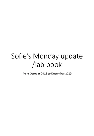 Research Update: Sofie's Lab Book Journey from October 2018 to December 2019