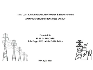 Cost Rationalization in Power & Energy Supply with Renewable Energy Promotion