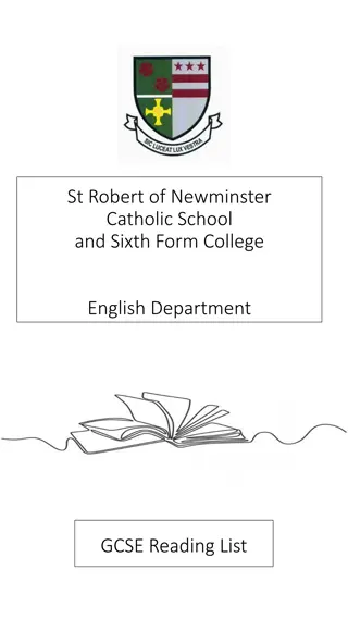 St. Robert of Newminster Catholic School & Sixth Form College GCSE Reading List