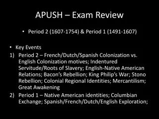 Key Events in Early American Colonization: Motives, Interactions, and Consequences