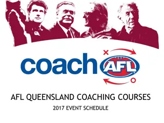 AFL Queensland Coaching Courses 2017 Event Schedule