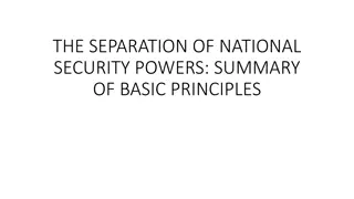 Understanding the Separation of National Security Powers