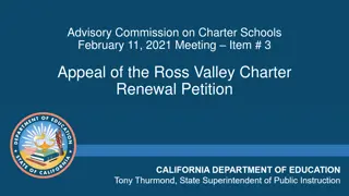 Appeal of Ross Valley Charter Renewal Petition and CDE Recommendation