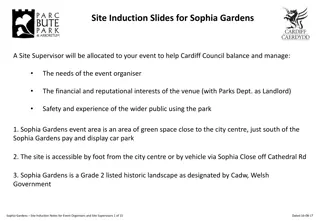 Sophia Gardens Event Induction Notes for Organisers and Supervisors