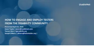 Engaging and Employing Testers from the Disability Community