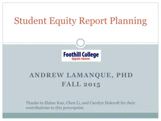 Student Equity Report Planning Fall 2015