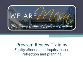 Program Review for Equity and Excellence: Analysis and Planning