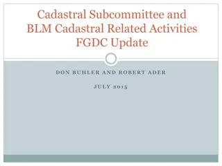 FGDC Cadastral Subcommittee and BLM Cadastral Related Activities Update