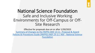 NSF Policy Update: Safe and Inclusive Research Environments for Off-Site Projects