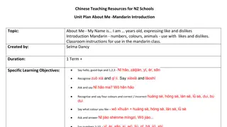 Mandarin Unit Plan: About Me - Teaching Resources for NZ Schools