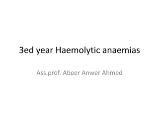 Haemolytic Anaemias: Causes and Classification