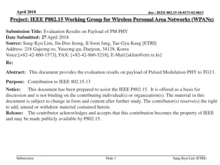 Evaluation Results on Payload of Pulsed Modulation PHY for IEEE 802.15-18-0171-02-0013