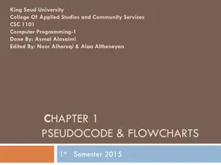 Introduction to Pseudocode and Flowcharts in Computer Programming