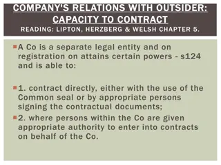 Company Relations and Contractual Capacity