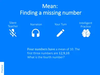 Finding Missing Numbers in Mean Calculations Practice