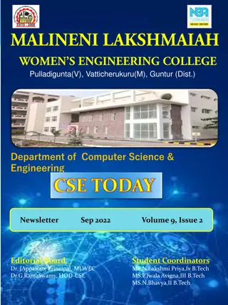 Malineni Lakshmaiah Women's Engineering College Department of Computer Science & Engineering (CSE) Newsletter - September 2022