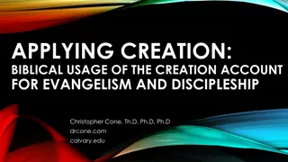 Creation Account in Biblical Usage for Evangelism and Discipleship