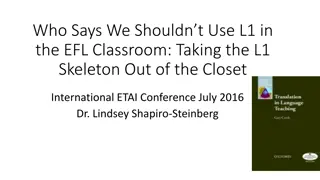 The Controversy Surrounding L1 Use in EFL Classroom