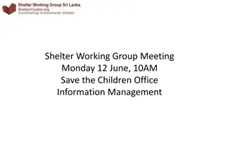 Shelter Working Group Meeting Agenda and Updates