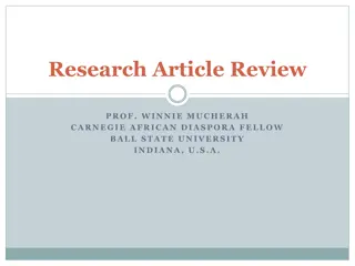 Comprehensive Analysis of a Research Article by Prof. Winnie Mucherah