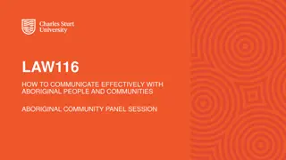 Effective Communication with Aboriginal People and Communities Panel Discussion