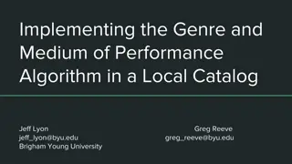 Implementing Genre and Medium of Performance Algorithm