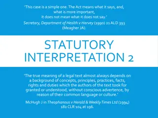 Principles of Statutory Interpretation in Legal Context