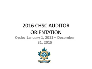 CHSC Auditor Orientation and Qualifications Overview