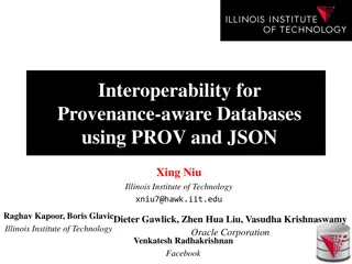 Interoperability for Provenance-aware Databases Using PROV and JSON